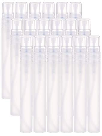 BENECREAT 24er Pack 10ml Mini Travel Sprühflaschen Weiße nachfüllbare Zerstäuber-Plastikflasche mit Sprühkopf für Reisen, Lotion, Parfüm