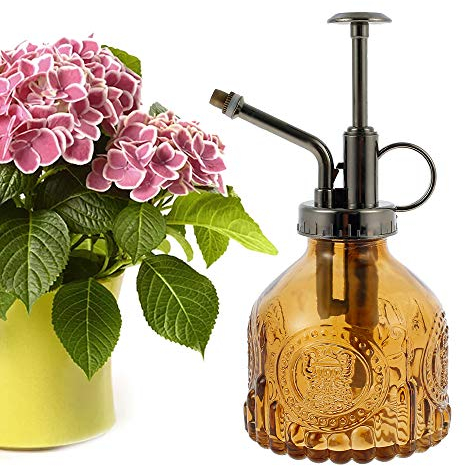Regadera de cristal Vintage, 200 ml, pulverizador, planta interior, regadera, pulverizador de jardín a presión, vaporizador, planta, cristal para plantas florales (05)