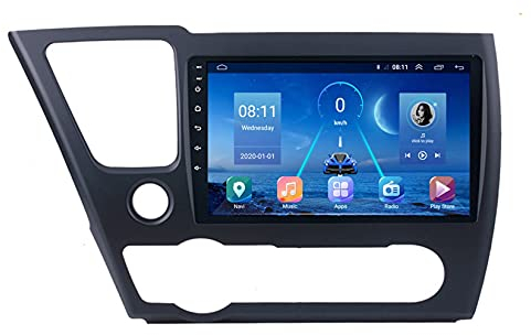 Android Auto Stereo GPS Navigation Poste Auto Gps Für Honda Civic 9 2013-2016 Auto Zubehör Einfügen und verwenden Unterstützt Auto Radio/Multimedia/Bluetooth Lenkradsteuerung (Size : 4Cores 2G32G)