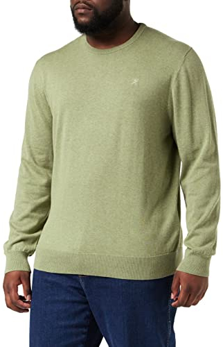 HACKETT LONDON Herren Cotton Silk Crew Pullover, Green (Oil Green), M