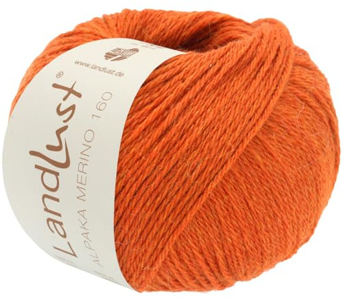 LANA GROSSA Landlust Alpaka Merino 160 | Klassisch verzwirntes Garn aus Merino & Alpaka | Handstrickgarn aus 50% Schurwolle & 50% Alpaka (Baby) | 50g Wolle zum Stricken & Häkeln | 160m Garn FB 421