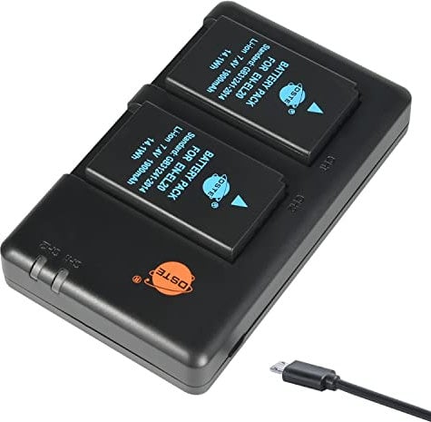DSTE 2-Pack EN-EL20 Battery and Micro USB Dual Charger Compatible with EN-EL20 and Nikon Coolpix A, 1 J1, 1 J2, 1 J3, 1 AW1, 1 S1 Digital Cameras