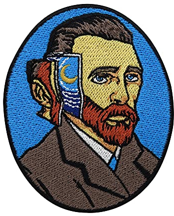 Finally Home Vincent van Gogh Patch zum Aufbügeln | Kunst Patches, Sternennacht Bügelbild, Mond Aufbügler, Vintage & Retro Aufnäher