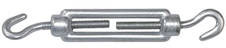Amig 30120 Tenditore a Doppio Gancio con Corpo filettato MOD.30120 in Acciaio zincato | Perfetto per tensionare Cavi Metallici o Fili, Tende da Sole, teloni o Candele | Dimensioni: Vite M5 x 70 mm