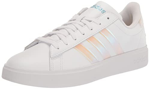 adidas Women's Grand Court 2.0 Tennis Shoe, FTWR White/FTWR White/Gold Metallic, 8 UK