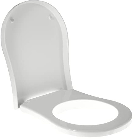 WC-Sitz für Nic Design Pixel, Toilettensitz, wie Original, hitzebeständig, weiß, Scharnier aus Edelstahl, normal oder locker, Soft Close - Verschlussart: Normal