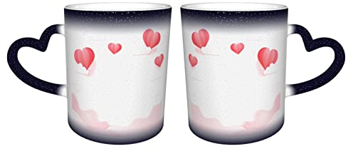 CENPENYA 2 Piezas Tazas Personalizadas de Cerámica con Tu Foto Tazas Desayuno Originales Regalos Personalizados Tazas Sensible al Calor Taza para Parejas (Color : Blue)