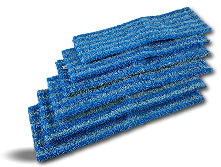 Lot de 6 serpillières pour balai Easy press | Frange microfibre à languette avec œillets 40 cm | 46*15 cm |Lavage tous types de sol | Lavante et dégraissante | Carrelage et parquet | Kibros 105701X6
