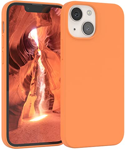 EAZY CASE - Silikon Hülle für iPhone 13 Mini Hülle weich stoßfeste Schutzhülle mit Kameraschutz Handyhülle iPhone 13 Mini Silikonhülle Dünn mit Premium Schutz TPU Cover Phone Case in Orange