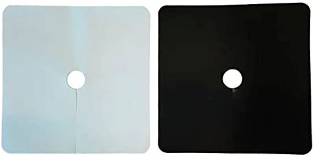 Plant Grow Lids for Pots and Rockwool Blocks (4'' x 4'' Square Block Covers - Packof 120, Black & White)