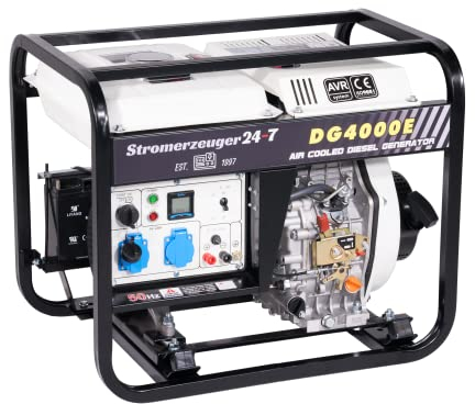 Stromerzeuger Diesel Notstromaggregat 3,3kW 230V Stromaggregat 3000 Watt E-Starter Generator Notstromaggregat AVR 3in1 Panel 02835