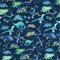 Jersey Stoffe Organic Dinosaurier Trex dunkelblau 0,50m x VB