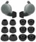 IiEXCEL 6 Paar Silikon Ohrstöpsel, kompatibel mit Google Pixel Buds A-Serie, Schwarz