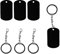 Hyakoz 30 Pcs Noire Médaille Chien Gravée Plaque Militaire Homme Personnalisé Médaille Chien Personnalisable Plat Rond Estampage Étiquettes Vierges avec 30 PCS Porte Clés, pour DIY Projet D'artisanat