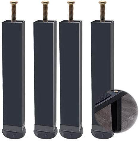 pingping1991 Lot de 4 Pieds de Sommier à Lattes Universel,Pieds de Lit Réglables Pieds pour Sommier à Lattes Pieds Réglables De Meubles,pour chaises Armoire canapé lit (Noir,30cm)