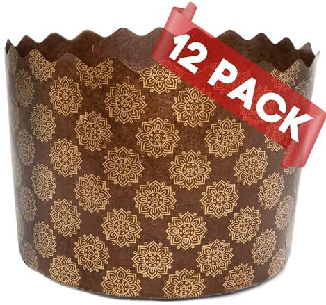 Osterbrotformen, Paska-Brotform, Kulich, Paskha, Pantone, 12 Stück, mittelgroß, 350 g – Pan Stampo per Pandoro Form Panettone Papierformen Backen – Wrapper Panettone Backform Stollen Form Backförmchen