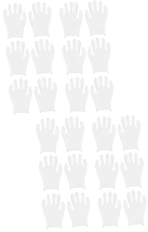 Angoily 40 Paar Handschuhe Für Die Zeremonie Damen-baumwollhandschuhe Für Trockene Hände Baumwollhandschuhe Für Ekzeme Handschuhe Zur Handhabung Von Filmen Arbeit Stoff Verdicken Weiß
