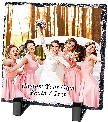 Schiefer mit Foto Personalisierte Schiefertafel mit Ständer, Benutzerdefinierte Bilderrahmen Sublimation Blank Schiefer Rock Stone Bilderrahmen für Desktop