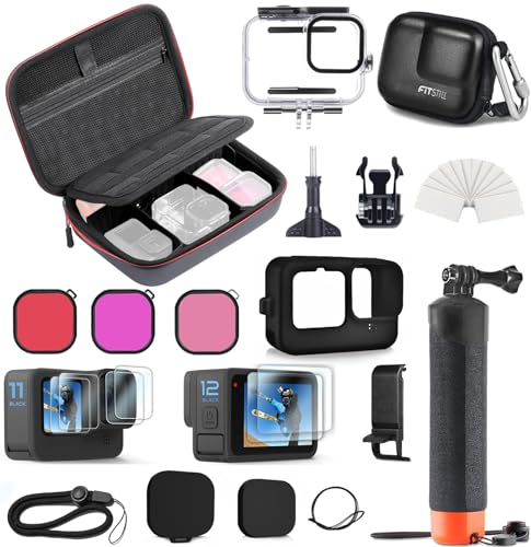 FitStill Case for GoPro Hero 12/11/10/9: Accessories Include Waterproof Case, Filters, Silicone