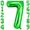 OFFCUP Zahlen Luftballon Grün, Folienballon Zahl 7, 40 Zoll Helium Ballons Geburtstagsdeko Mädchen Junge Kindergeburtstag Party Deko Ballon Zahl Deko zum Geburtstag Silvester Deko Neujahr Deko