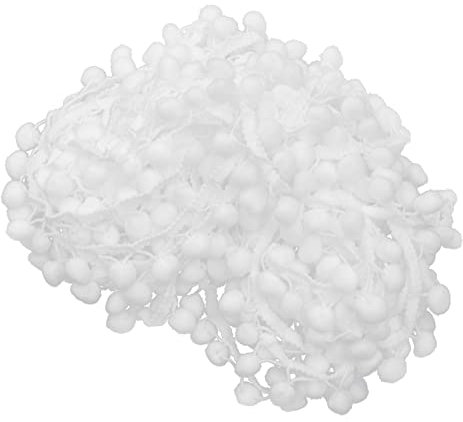 NUOBESTY 2rollen -bordüre Für -dekoration Yards Ca Weiße Pompon-borte Für Vorhänge Tischdecken Sofabezüge Und Kreative Bastelprojekte Pompons