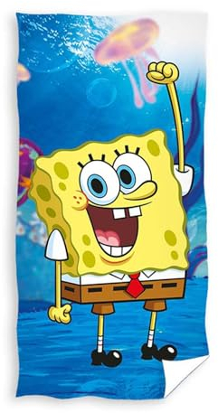 Carbotex Spongebob Schwammkopf Strandtuch Badetuch Duschtuch 70x140cm SBOB224008