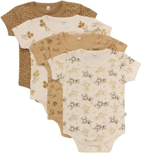 PIPPI Unisex Baby Body SS AO-printed (4-pack) Formender Body, TRUE, 68