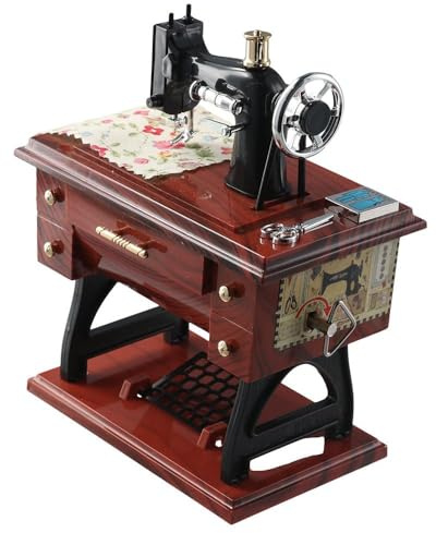 YYlingx Vintage Nähmaschine Spieluhr, Simulierte Mini Nähmaschine Spieluhr für Dekoration