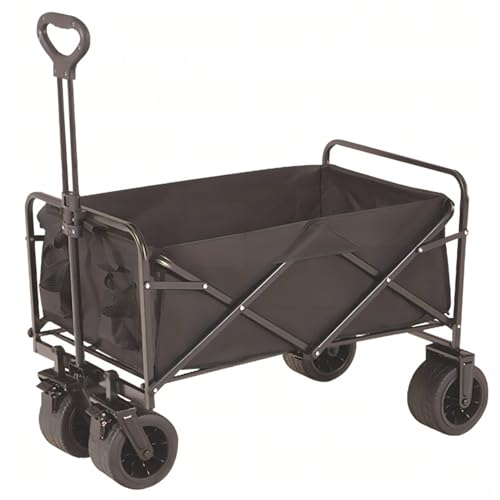 KJHYYPP Klappbarer Camper, tragbarer Outdoor-Trolley, freistehender Transportwagen, 85x53x37cm, Schwarz