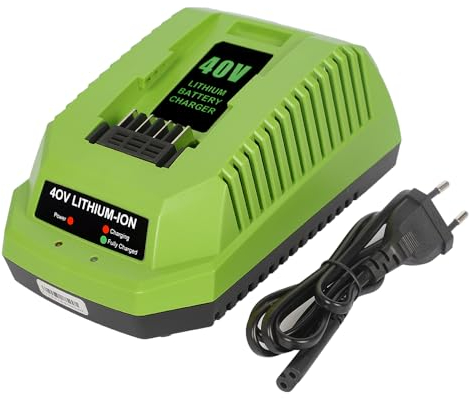 Ersatz-Akku-Ladegerät 40V 2A kompatibel mit Greenworks 40V Batterie Lithium Ionen 29482 29962 29472 290139 299302 BAF702 L-300 BAF704 BAF705 G-MAX Power Tools 29252 20202 22262