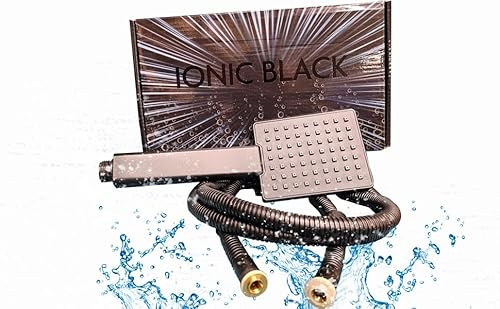 Black Shower Head with bathrrom Hose (1 Mode Large+ 150cm Shower Hose)