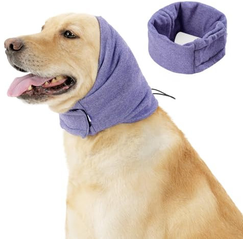 Couvre-Oreille sans Rabat pour Chien, Chauffe Cou de Chien Facile à Nettoyer, Snood Chien avec Auto-adhésif Réglable pour Soulager l'anxiété du Chien, Toilettage, Réchauffement du Cou