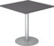 bümö Besprechungstisch, Esstisch klein, Tisch eckig 80x80 cm - Kleiner Esstisch Graphit, Rundtisch Esstisch 2 Personen mit Holz-Platte, Säule aus Metall in Silber, Konferenztisch, Bistrotisch