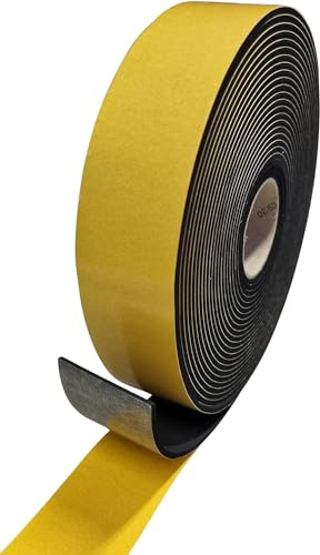 Wulkow Dichtband Schaum schwarz passend für VELUX, 44 x 7000mm | Länge 0,1m bis 10m, Breite 44mm, Dichtung selbstklebend, Lüftungsklappe, Holz-Dachfenster, Kunststoff-Dachfenster
