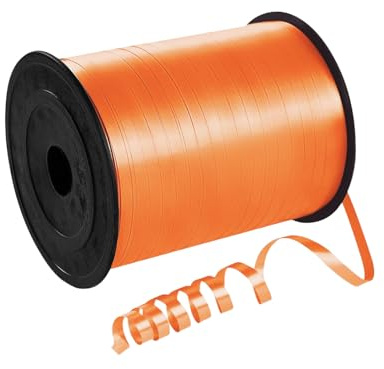 Geschenkband Orange 5mm Breit,450M Kräuselband Geschenkbänder,Ringelband, Ballonschnur für DIY-Dekoration,Dekoband für Hochzeit Weihnachten Neujahr Geburtstag Geschenkverpackung Ballonverschlüsse