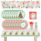 YBCCBY 169 Stück Weihnachts Partygeschirr Pappteller Weihnachten Geschirr Nachhaltiges Weihnachtsgeschirr set 20 Gäste Weihnachtspappteller mit Tischdecken Pappbecher Weihnachtsservietten für Party