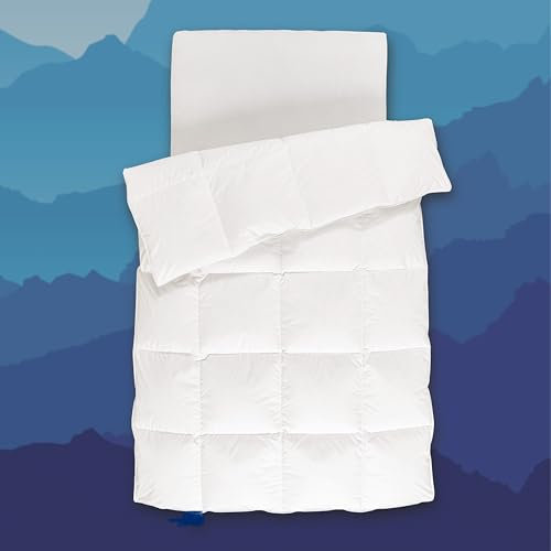 LINEA by böhmerwald - allnights - kuschelige Bettdecke leicht, 135x200, 100% Neue Federn & Daunen, Allergiker geeignet, waschbar bis 60°C, in Deutschland produziert