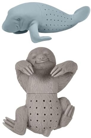 1 Piece Sloth Tea Strainer and 1 Piece Manatee Tea Strainer, Silicone Tea Strainer, Creative Tea Strainer, Interesting Tea Strainer, Tea Accessories
