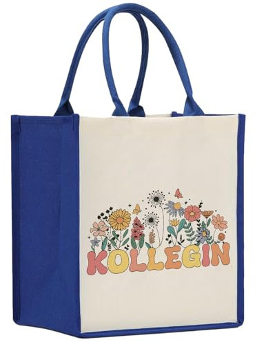 hamatata Bolsas de lona para mujer, bolsa de la compra, regalo de algodón, bolsa de la compra como regalo de agradecimiento para colegas, regalo de despedida, cumpleaños, Navidad, Colegas flowers