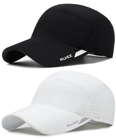 TAGVO Baseball Cap Herren Damen, 2 Stück Faltbar Performance Verstellbare Passform Basecap, Trocknend und Atmungsaktiv läuft Sport Cap Mit Schweißband Mesh, Sonnenhut für Draußen Golf Tenniskappe
