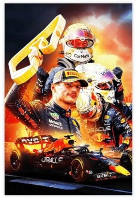 FGFGH Poster World Formula 1 Driver Max Verstappen auf Leinwand, Wandkunst, Dekordruck, Gemälde für Wohnzimmer, Schlafzimmer, Dekoration, ungerahmt, 30 x 45 cm