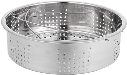 HEALEEP 1pezzi Cestello Per Cottura Vapore Rotondo Ciotola Per Cottura Vapore Doppi Manici in Acciaio Inossidabile Lavabile in Lavastoviglie Per Riscaldare e Scolare Alimenti