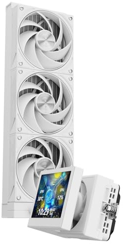 TR-Thermalright Stream Vision 360 Blanco Liquid CPU Kühler, Pantalla LCD IPS de 3.5'' con resolución de 680x480 - magnético, cabeza fría con ventilador incorporado, para AM5, LGA1851/1700