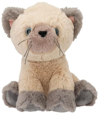 Depesche 13768 TOPModel Fur Ever Friends - Kuscheltier Katze Amber, mit weichem Fell in Grau und Beige, ca. 16 cm großes Plüschtier