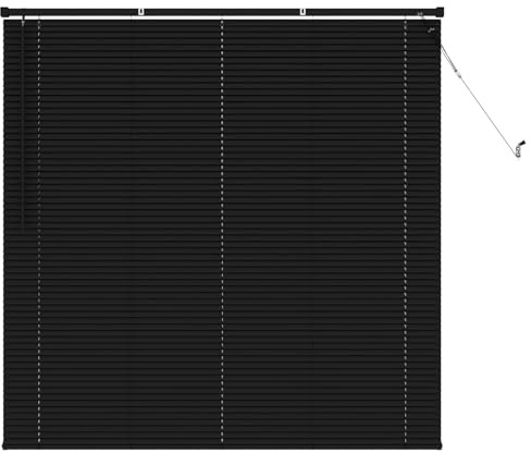 vidaXL Jalousie Manuell Verstellbar Schwarz 150 x 130 cm PVC, Moderne PVC Jalousie, Innenbereich, Fensterbehandlung für Sichtschutz, Einstellbare Lichtfiltration im Arbeitszimmer
