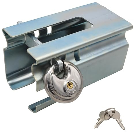 trailer parts4u Kastenschloss Safety Box Diebstahlsicherung mit Diskussschloss Kupplungsschloss für Pkw Anhänger Kasten