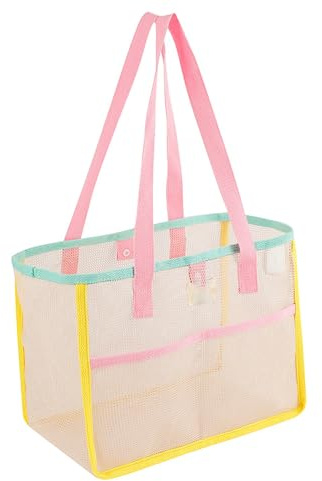 Bolsa de Playa de Malla, Bolsa de Red de Secado rápido con Gran Capacidad para Juguetes de Arena y artículos Esenciales para la Piscina para el Verano