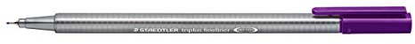 STAEDTLER 334-6 Triplus Fineliner (Dreikant, Superfeine, Metallgefasste Spitze, Linienbreite ca. 0,3 mm, 10 Stück) violett