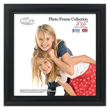 Inov8 PFVS-VBLK-55 British Made Traditional Picture/Photo Frame, Square 5x5-inch, Value Black