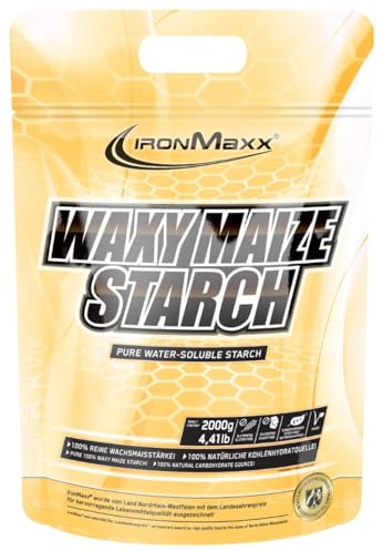 IronMaxx Waxy Maize Starch 2000g | Hochwertiges Kohlenhydratpulver aus Maisstärke | Zuckerfreier und veganer Weightgainer ohne Konservierungsstoffe